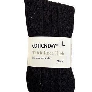 Navy Thick Knee High Socks